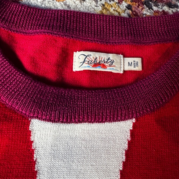 Faherty Sunray 100% Extra Fine Merino Wool Crew Horizon Sunset Sweater - Picture 5 of 6